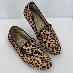 Birdies Starling Cheetah Calf Hair Loafer Flats Women's 7.5 Comfort Classic